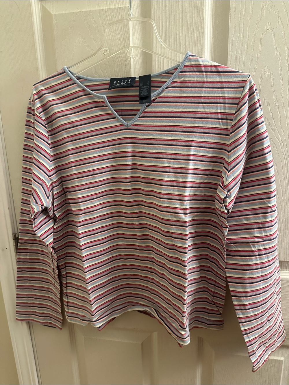 Crazy Horse by Liz Claiborne Long Sleeve V-Neck Top - XL